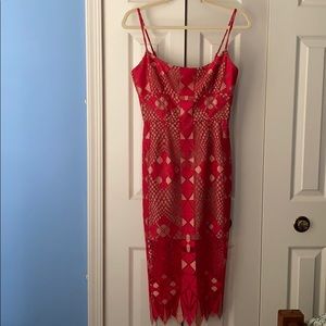 BCBG Red Lace Cocktail Dress